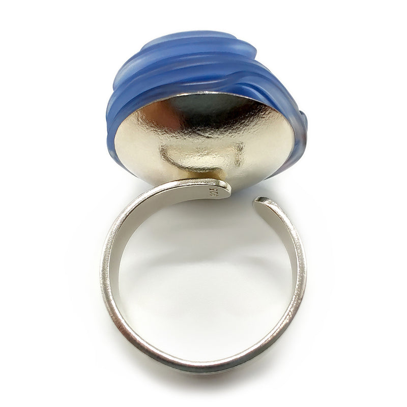 ECOTOPIA RING - Handmade - Adjustable - Sterling silver 925 - Recycled bottle cap plastic liners