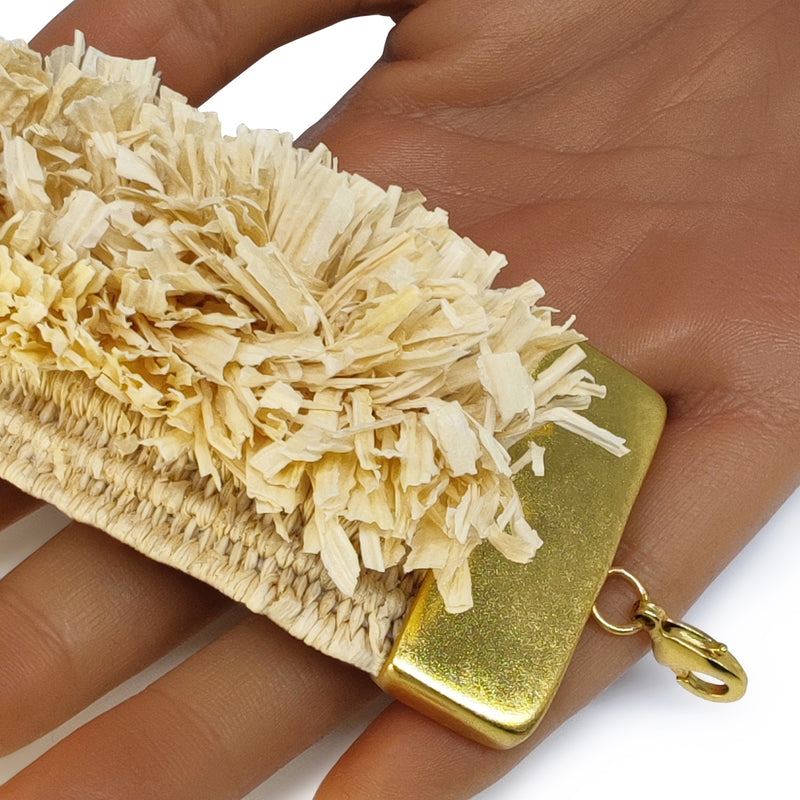 MAÏZA BRACELET - Handmade - 24K gold-plated - Corn leaves