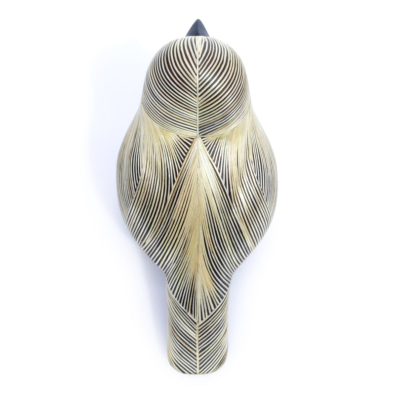 ANDEAN DECORATIVE BIRD - Tamo art - Wood decorated with wheat and barley stalks (straw marquetry)