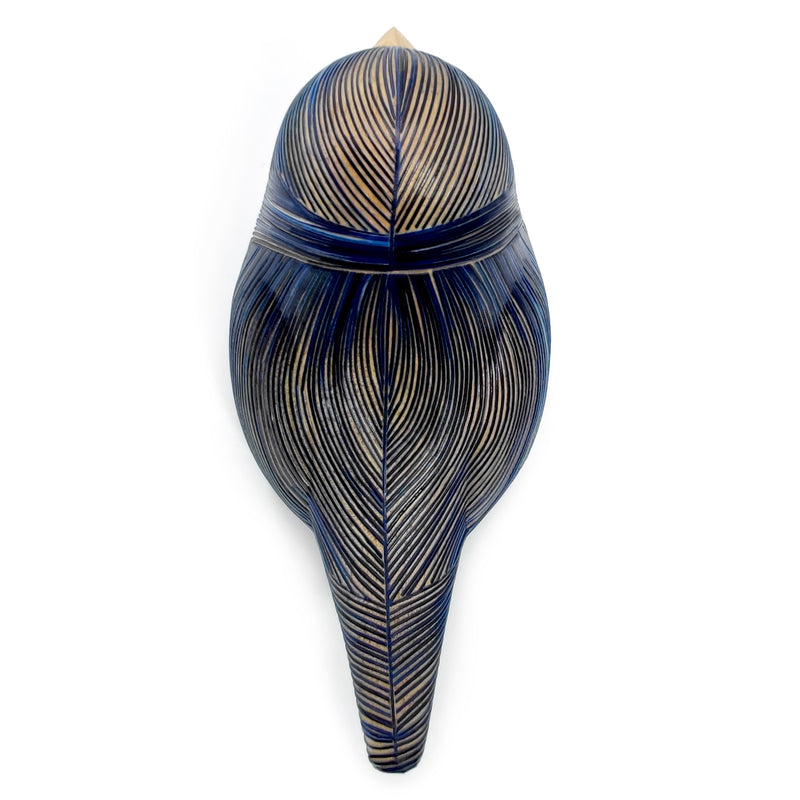 AVE DECORATIVA ANDINA - A arte do tamo - Madeira decorada com palha de trigo e cevada (marchetaria de palha)