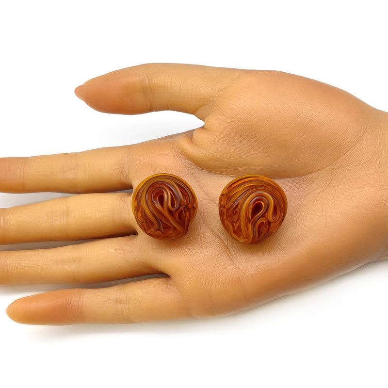 ECOTOPIA EARRINGS - Handmade - Sterling silver 925 - Recycled bottle cap plastic liners