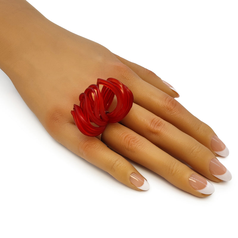 ECOBLOOM RING - Handmade - Adjustable - Sterling silver 925 - Recycled bottle cap plastic liners