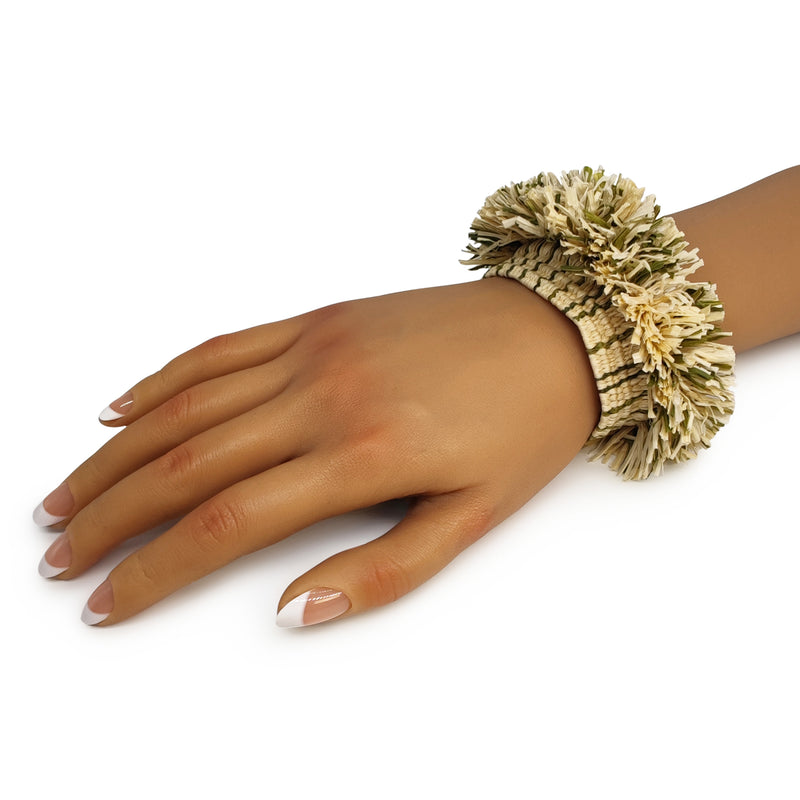 BRACELET MAÏZA - Fabrication artisanale - Doré à l'or fin 24 carats - Feuilles de maïs