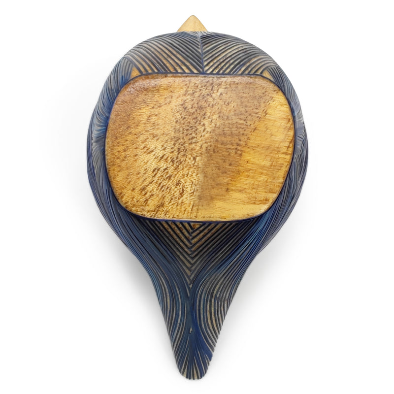 AVE DECORATIVA ANDINA - A arte do tamo - Madeira decorada com palha de trigo e cevada (marchetaria de palha)