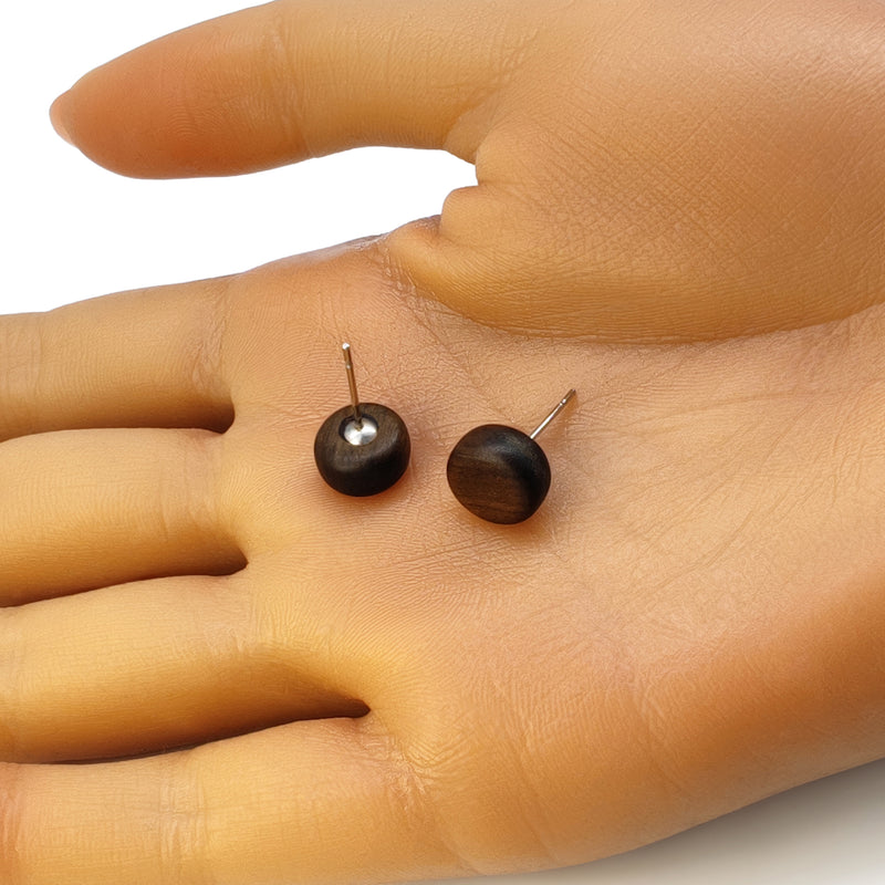 WOODIE TRIO EARRINGS - Handmade - Reversible - Plywood (3 crossed-laid layers of wood veneer)