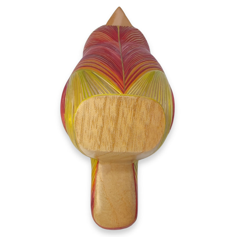 AVE DECORATIVA ANDINA - A arte do tamo - Madeira decorada com palha de trigo e cevada (marchetaria de palha)