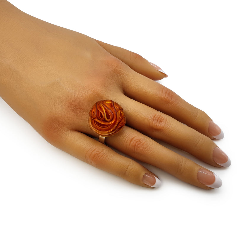 ECOTOPIA RING - Handmade - Adjustable - Sterling silver 925 - Recycled bottle cap plastic liners