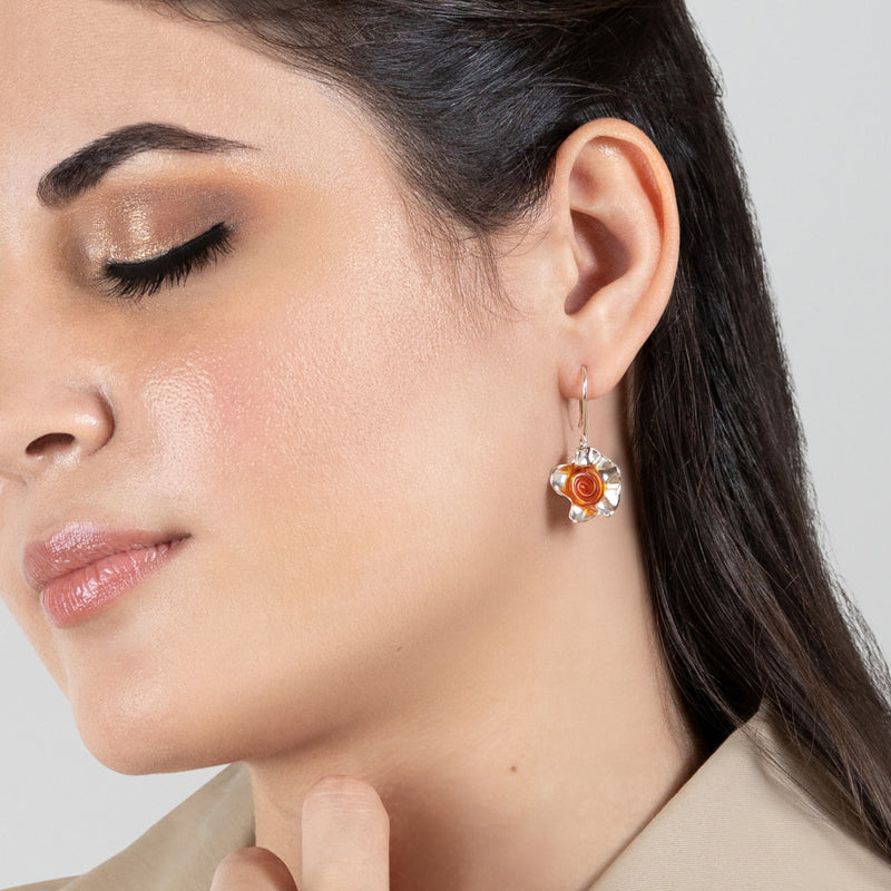 ECOFLOR EARRINGS - Handmade - Sterling silver 925 - Recycled bottle cap plastic liners