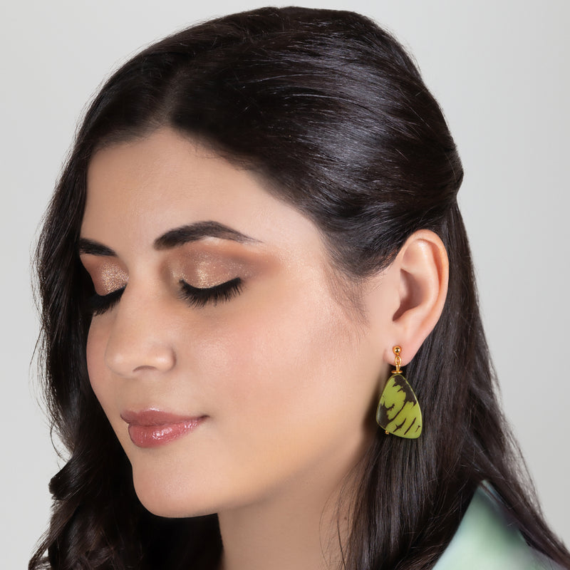 MARIPOSA EARRINGS - Handmade - 24K gold-plated - Tagua (vegetable ivory)