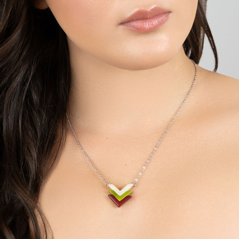 FLECHA NECKLACE - Handmade - Stainless steel - Tagua (vegetable ivory)