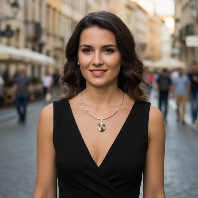 YARA NECKLACE - Handmade - Fine silver 999 & sterling silver 925 - Tagua (vegetable ivory)