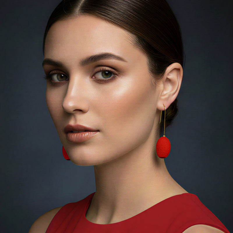 BRINCOS COCOON CLASSIC - Feitos à mão - Banhados a ouro de 24 quilates - Casulos de seda