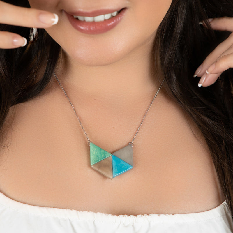 LOZANGO NECKLACE - Handmade - Stainless steel - Tagua (vegetable ivory)