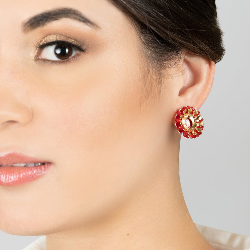 ECOSOL EARRINGS - Handmade - Sterling silver 925 and 24K gold-plated - Recycled bottle cap plastic liners