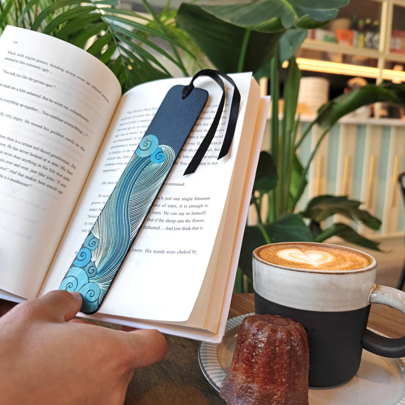 AIR BOOKMARK - THE FOUR ELEMENTS COLLECTION - Tamo art - Dark wood decorated with wheat and barley stalks (straw marquetry)