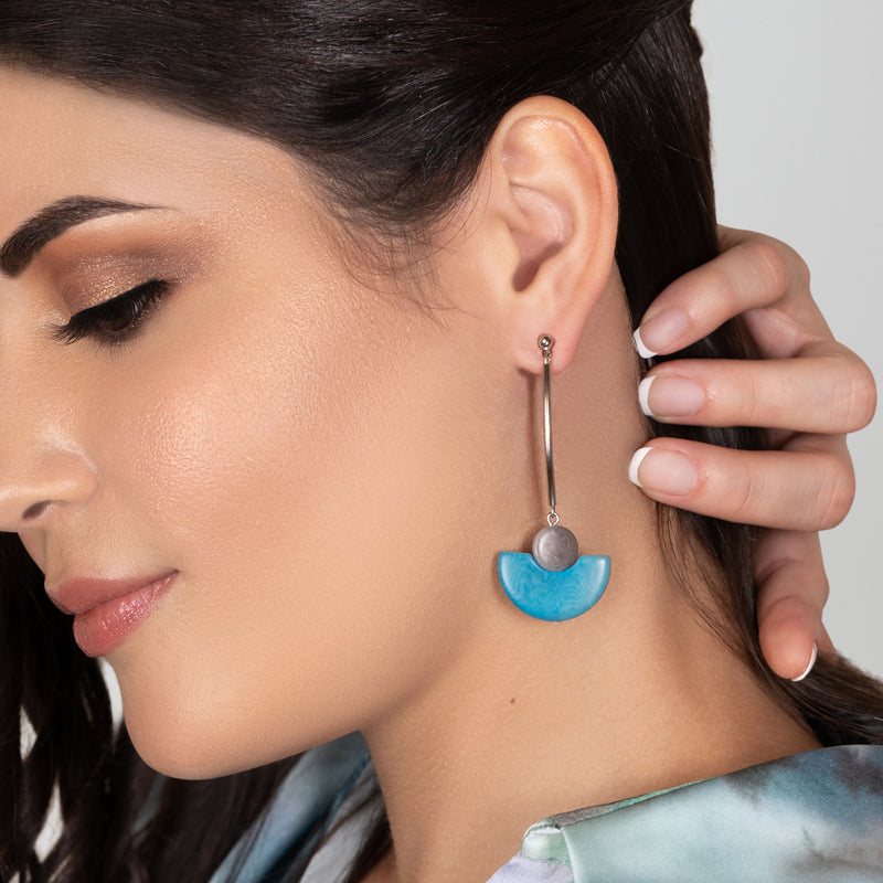 LUNA EARRINGS - Handmade - Stainless steel - Tagua (vegetable ivory)