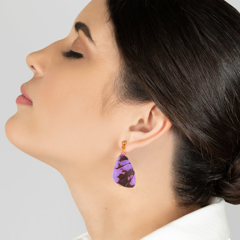 MARIPOSA EARRINGS - Handmade - 24K gold-plated - Tagua (vegetable ivory)