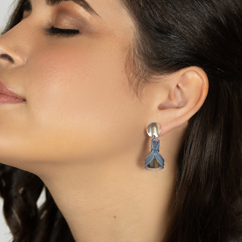 ECOGLOW EARRINGS - Handmade - Sterling silver 925 - Recycled bottle cap plastic liners