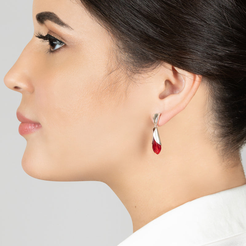 ECOTHEA EARRINGS - Handmade - Sterling silver 925 - Recycled bottle cap plastic liners