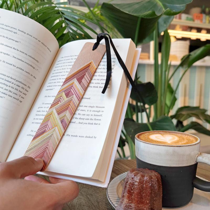 EARTH BOOKMARK - THE FOUR ELEMENTS COLLECTION - Tamo art - Light wood decorated with wheat and barley stalks (straw marquetry)