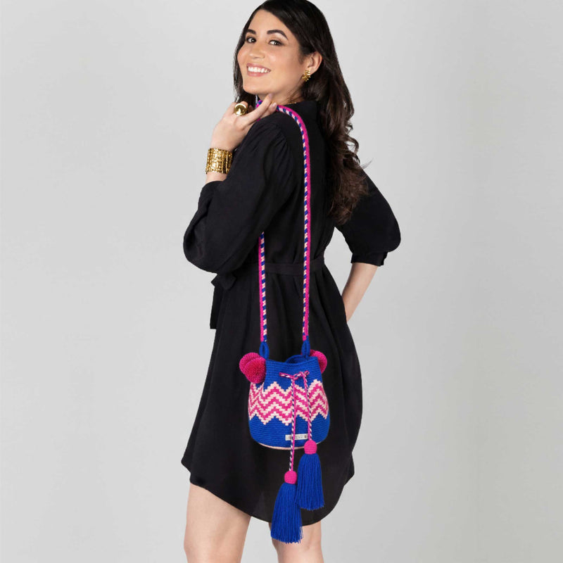 PALOMINO WAYUU BAG - Size MINI - Crocheted by hand by women of the Wayuu indigenous community in La Guajira (Colombia)