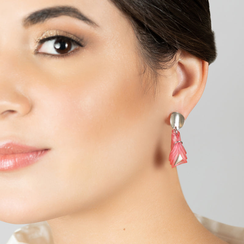 ECOGLOW EARRINGS - Handmade - Sterling silver 925 - Recycled bottle cap plastic liners