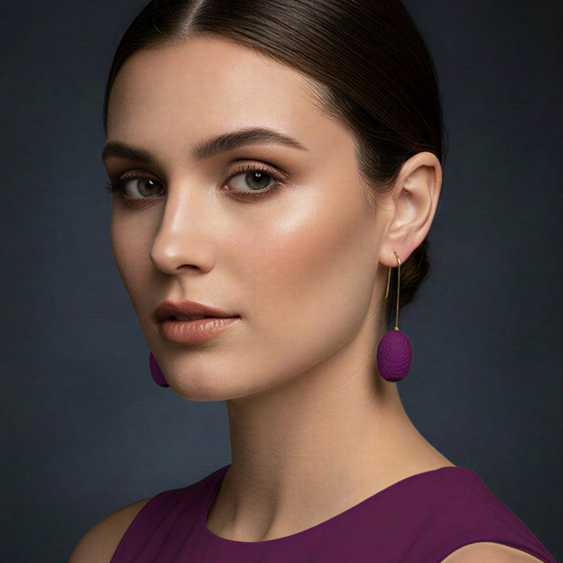 PENDIENTES COCOON CLASSIC - Hechos a mano - Bañados en oro de 24 quilates - Capullos de seda