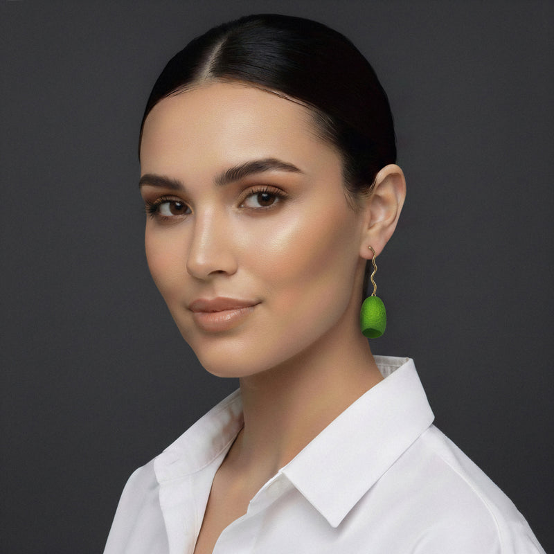 BOUCLES D'OREILLES COCOON ECHO - Fabrication artisanale - Dorées à l'or fin 24 carats - Cocons de soie