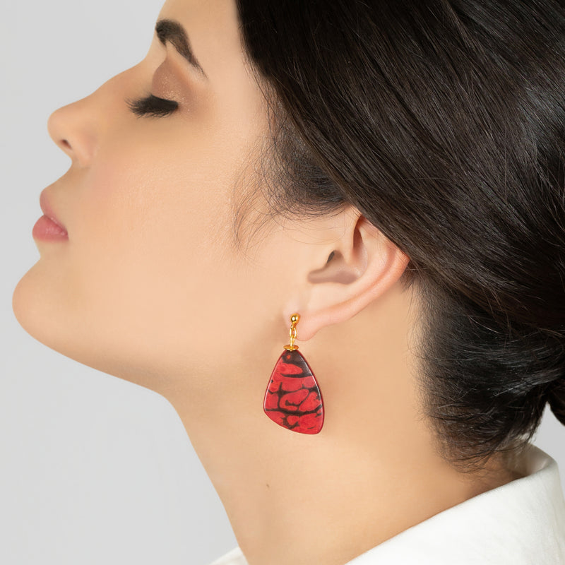 MARIPOSA EARRINGS - Handmade - 24K gold-plated - Tagua (vegetable ivory)