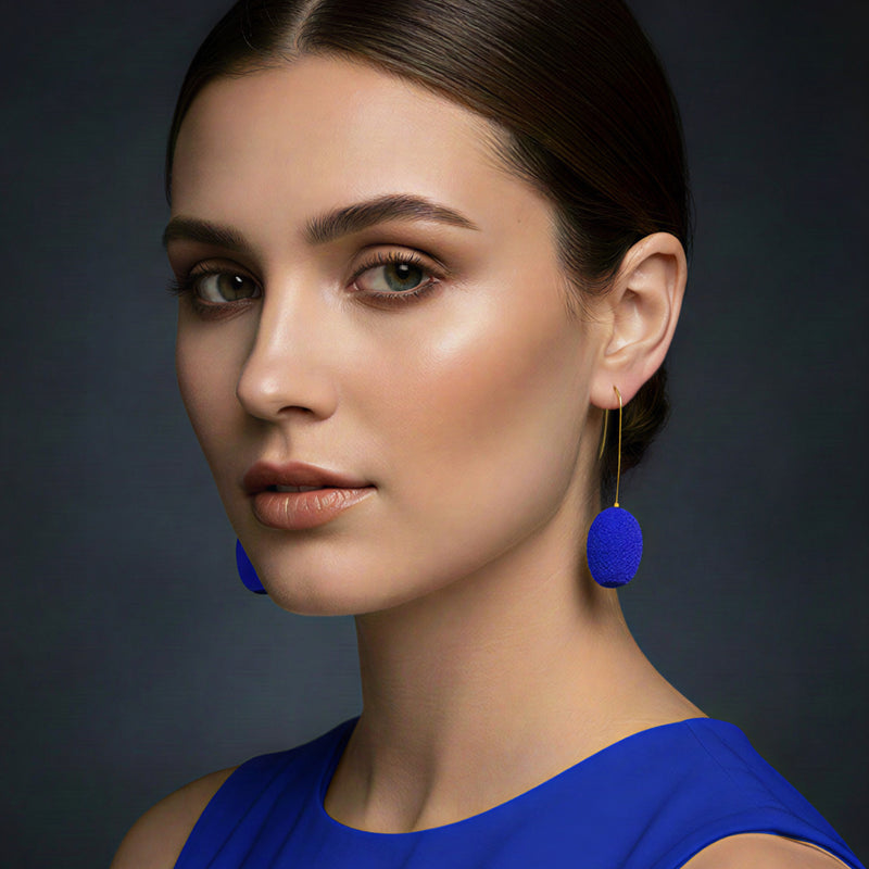 COCOON CLASSIC EARRINGS - Handmade - 24K gold-plated - Silk cocoons