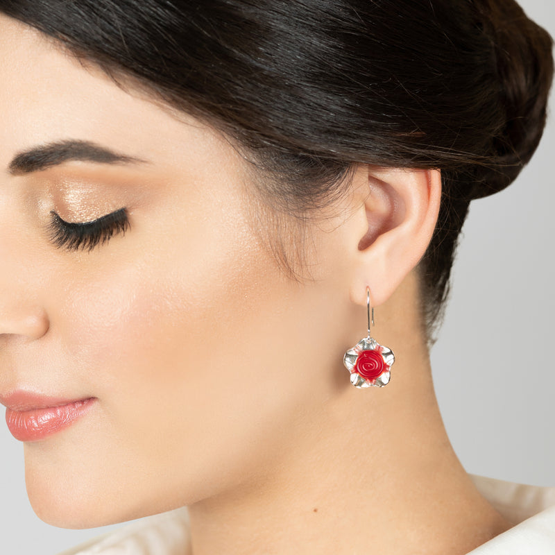 ECOFLOR EARRINGS - Handmade - Sterling silver 925 - Recycled bottle cap plastic liners