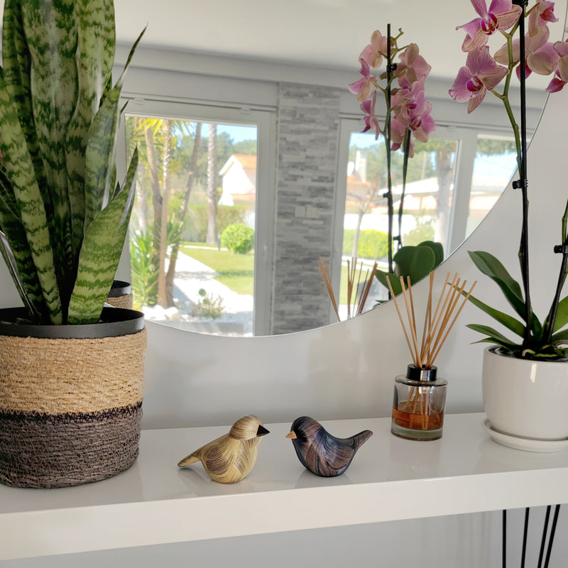 ANDEAN DECORATIVE BIRD - Tamo art - Wood decorated with wheat and barley stalks (straw marquetry)
