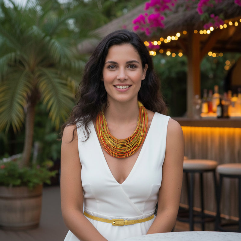 INSPIRA NECKLACE - Handmade - Synthetic silk cords