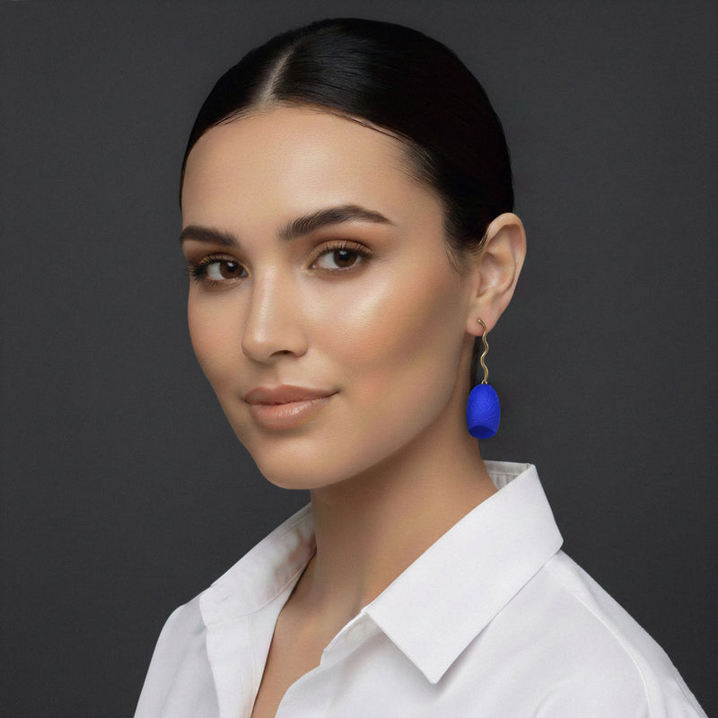 BRINCOS COCOON ECHO - Feitos à mão - Banhados a ouro de 24 quilates - Casulos de seda