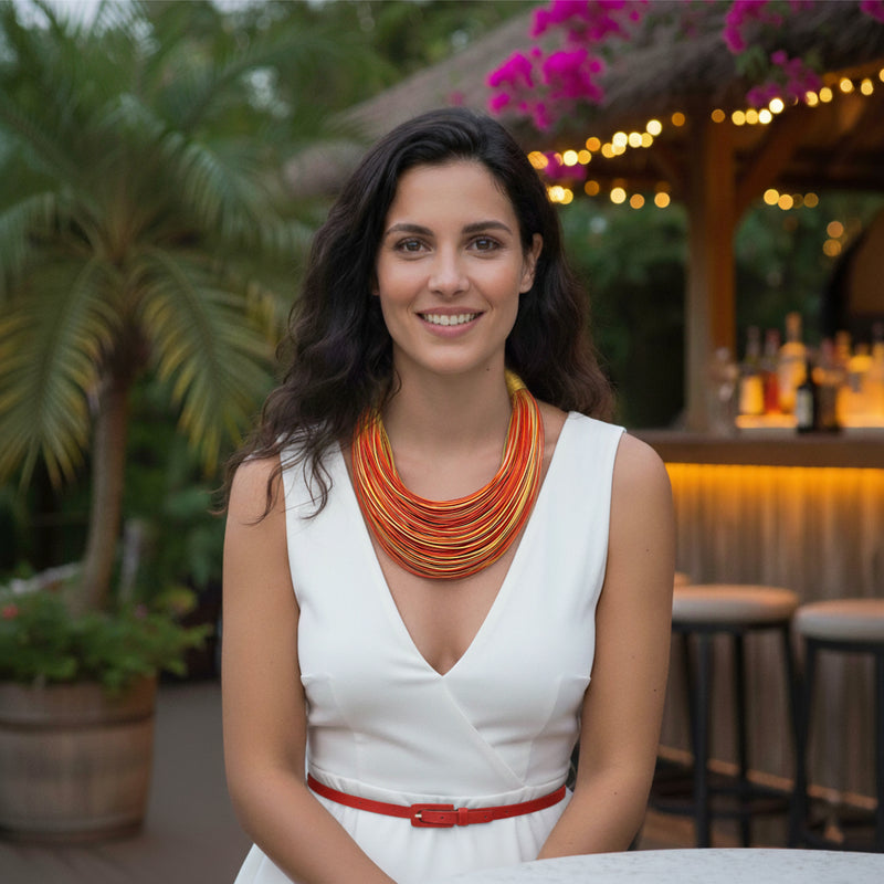 INSPIRA NECKLACE - Handmade - Synthetic silk cords