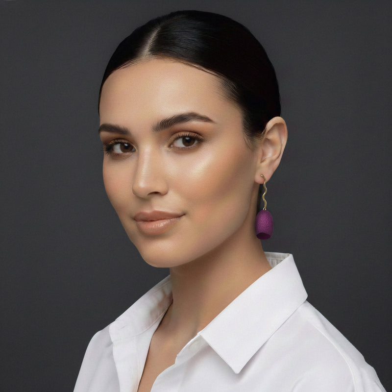 BRINCOS COCOON ECHO - Feitos à mão - Banhados a ouro de 24 quilates - Casulos de seda