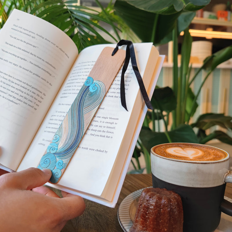 AIR BOOKMARK - THE FOUR ELEMENTS COLLECTION - Tamo art - Light wood decorated with wheat and barley stalks (straw marquetry)