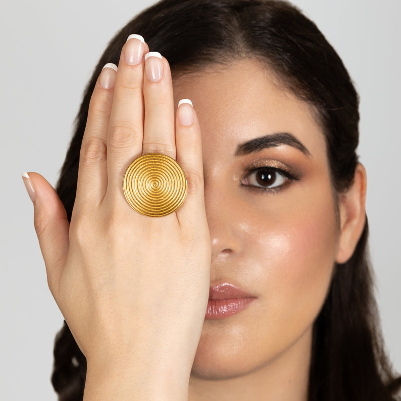 CYCLO RING - Handmade - 24K gold-plated