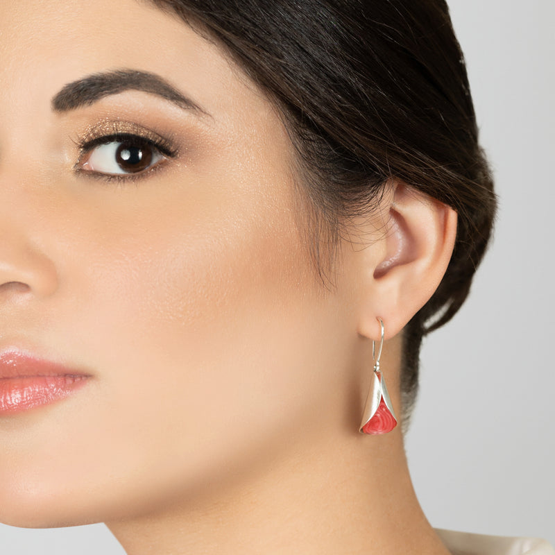 ECOLOVA EARRINGS - Handmade - Sterling silver 925 - Recycled bottle cap plastic liners