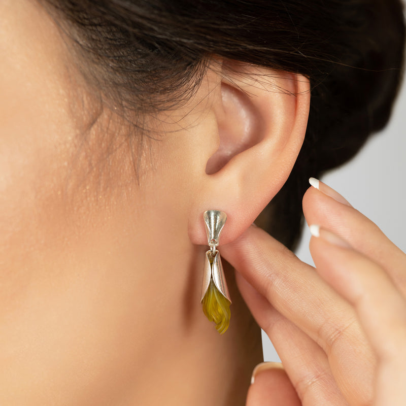 ECOTHEA EARRINGS - Handmade - Sterling silver 925 - Recycled bottle cap plastic liners