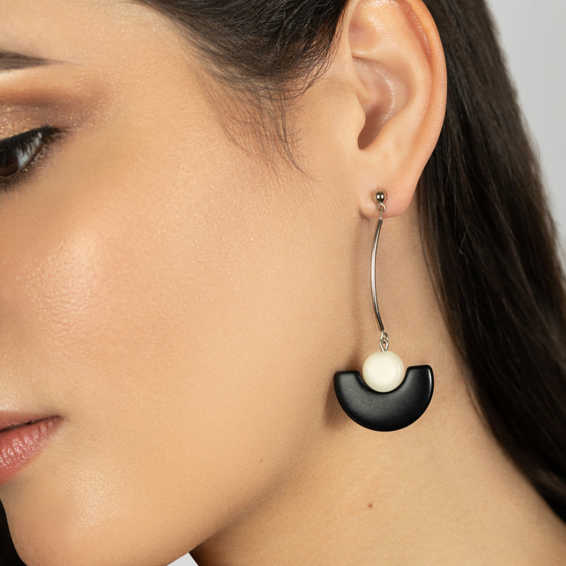 LUNA EARRINGS - Handmade - Stainless steel - Tagua (vegetable ivory)