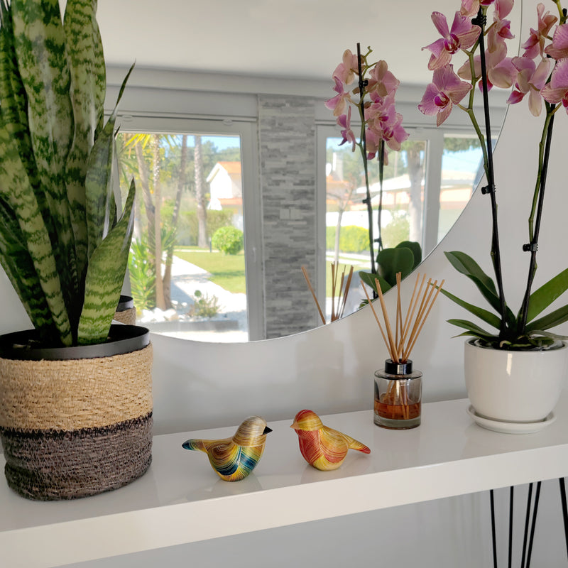 AVE DECORATIVA ANDINA - A arte do tamo - Madeira decorada com palha de trigo e cevada (marchetaria de palha)