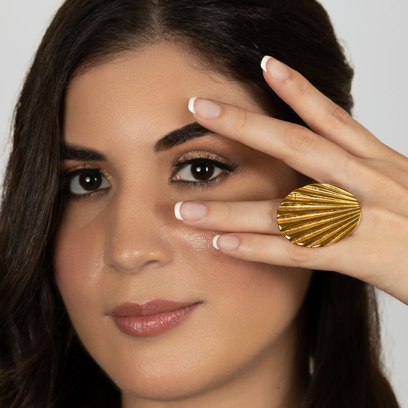 ANEL ISLA - Feito à mão - Banhado a ouro de 24 quilates