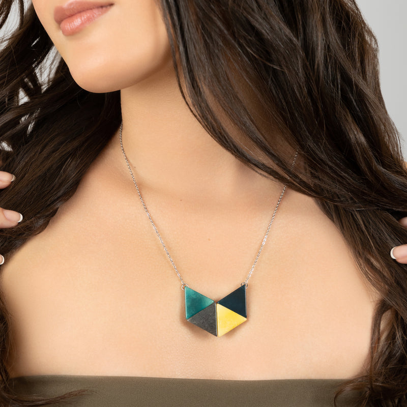 LOZANGO NECKLACE - Handmade - Stainless steel - Tagua (vegetable ivory)