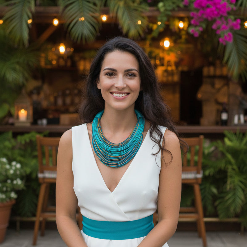 INSPIRA NECKLACE - Handmade - Synthetic silk cords