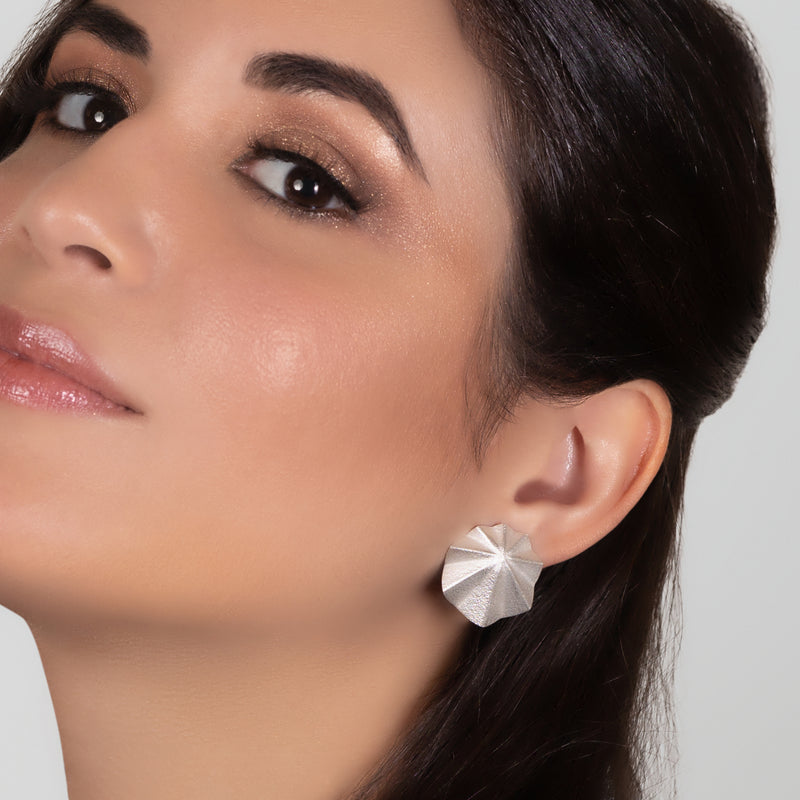 MARINA SEASHELL EARRINGS - Handmade - Silver