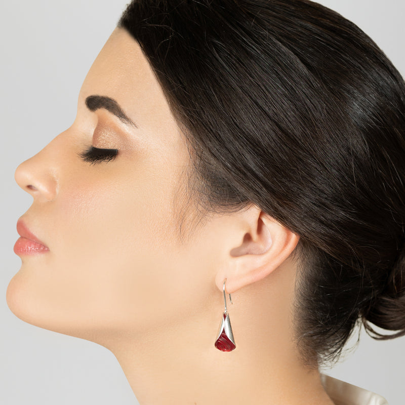 ECOLOVA EARRINGS - Handmade - Sterling silver 925 - Recycled bottle cap plastic liners