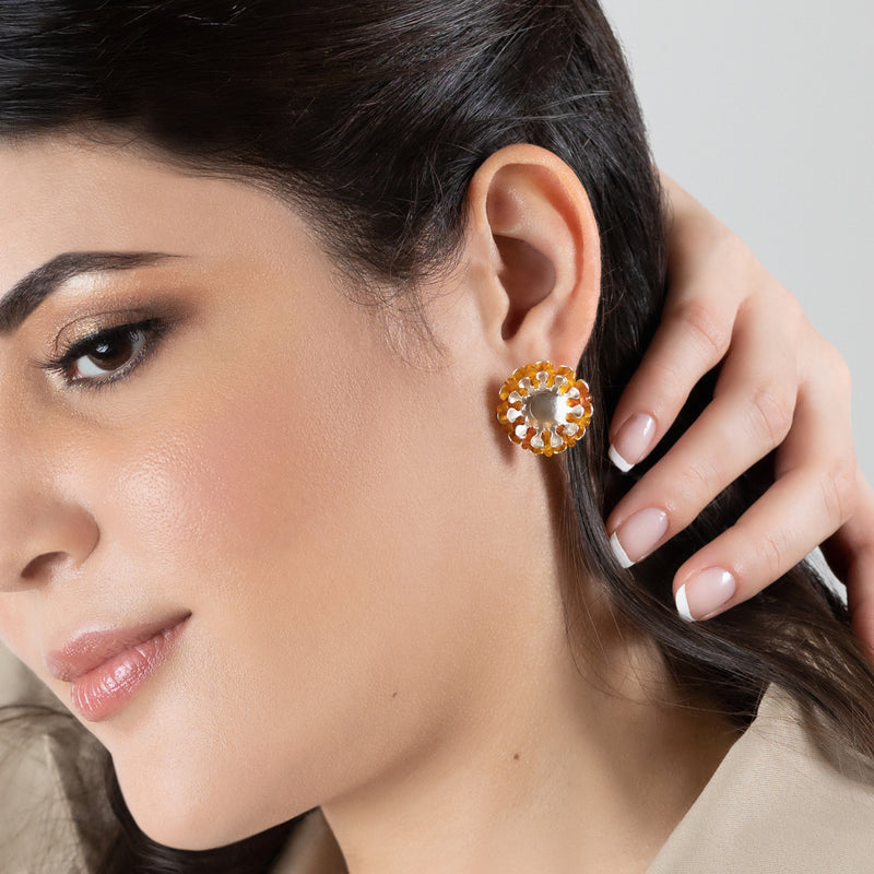 ECOSOL EARRINGS - Handmade - Sterling silver 925 - Recycled bottle cap plastic liners