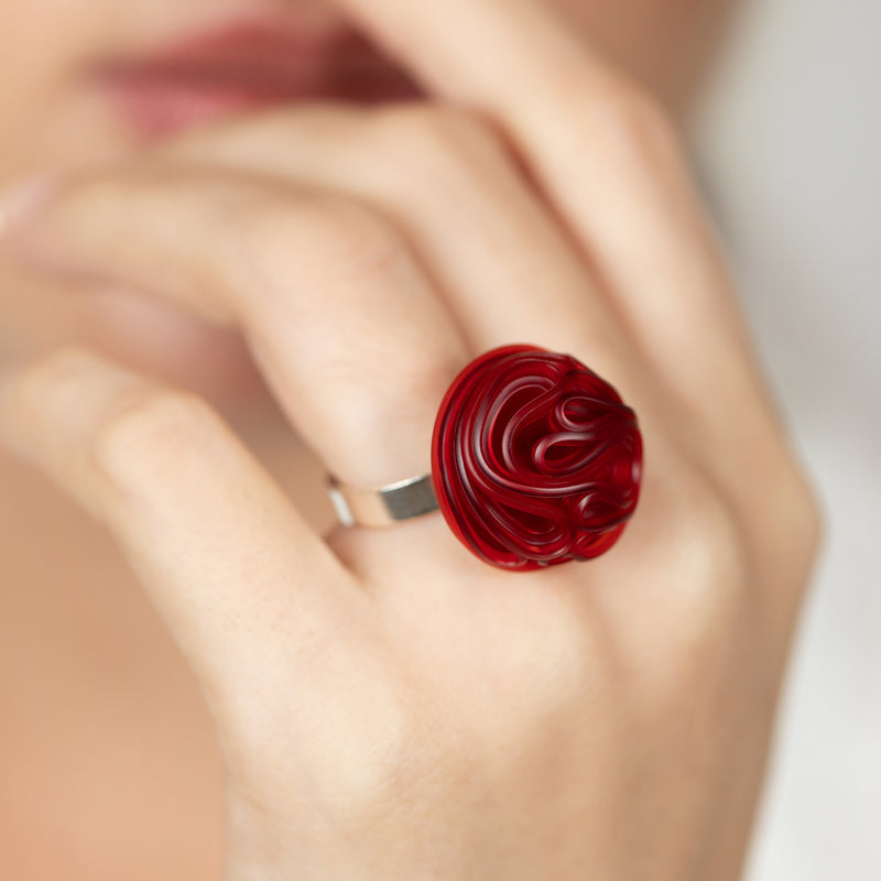 ECOTOPIA RING - Handmade - Adjustable - Sterling silver 925 - Recycled bottle cap plastic liners