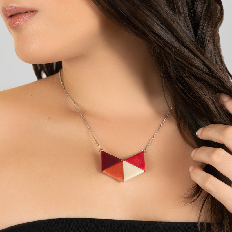 LOZANGO NECKLACE - Handmade - Stainless steel - Tagua (vegetable ivory)